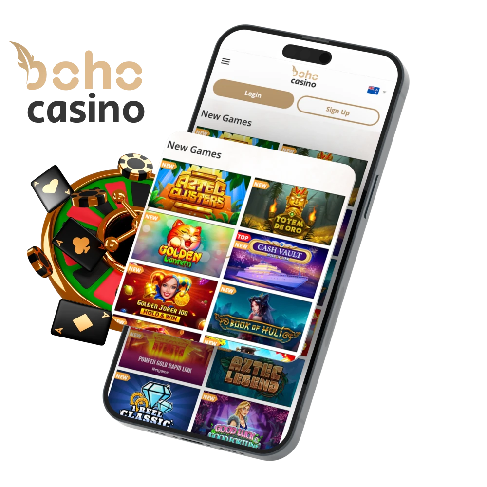 Try Boho Casino mobile version for online casino games in New Zealand.