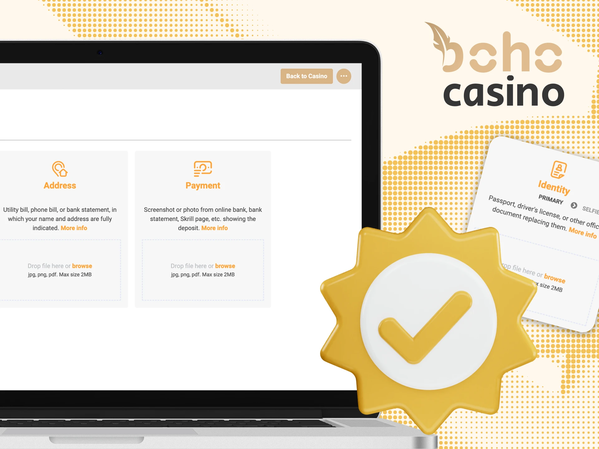 Verify your account on Boho Casino NZ to play games securely.