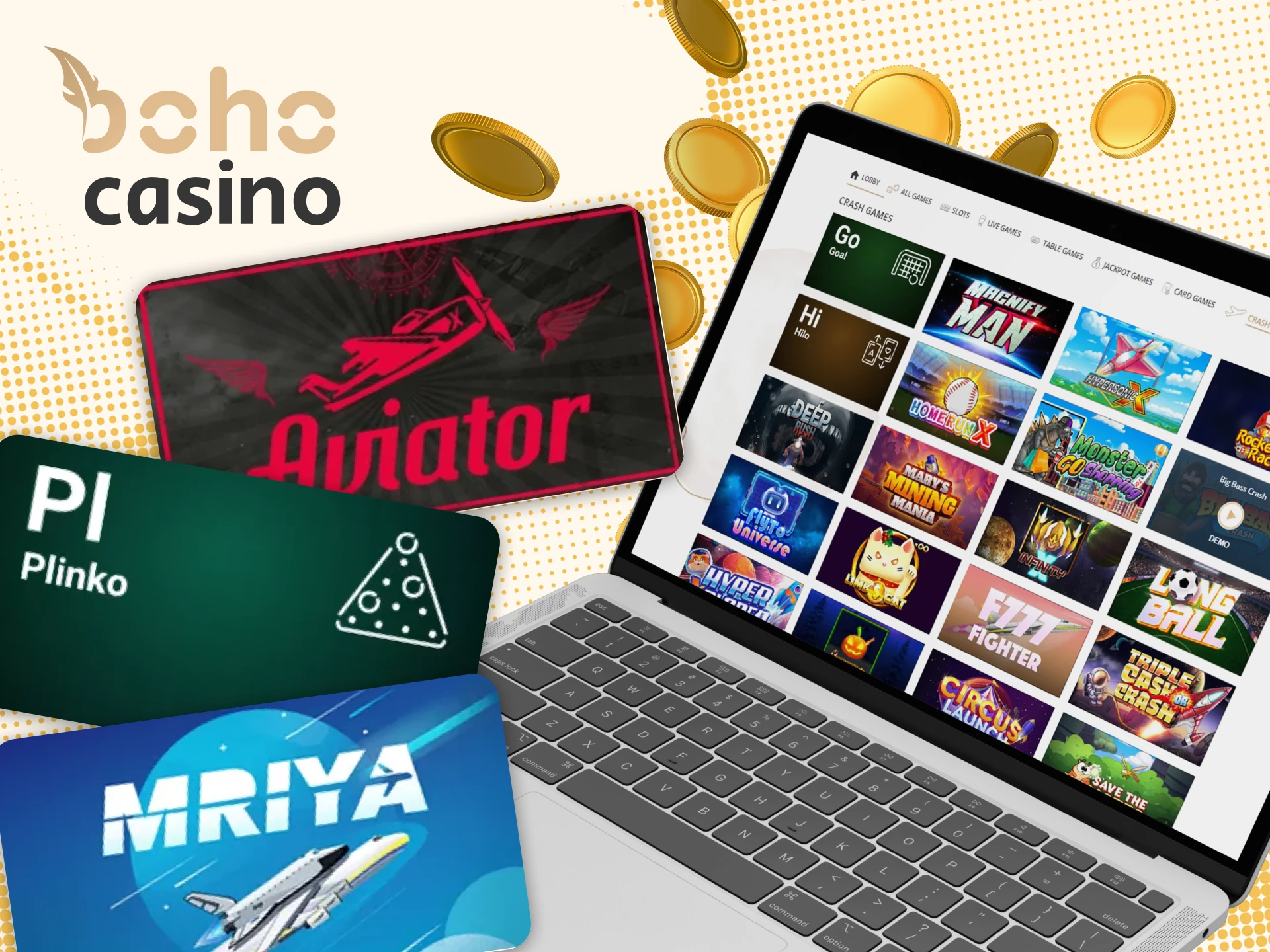 Play the best crash games at Boho Casino in New Zealand.