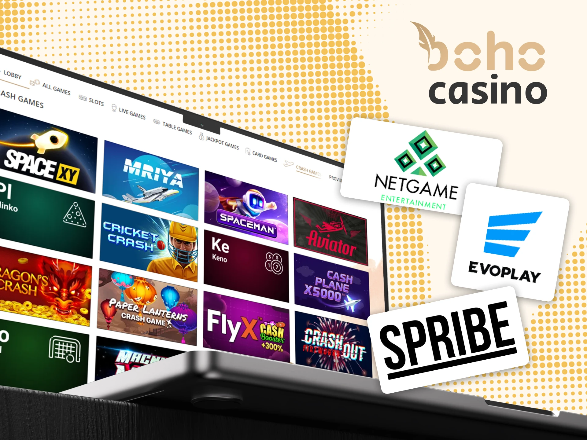 Boho Casino offers crash games from reputable providers.