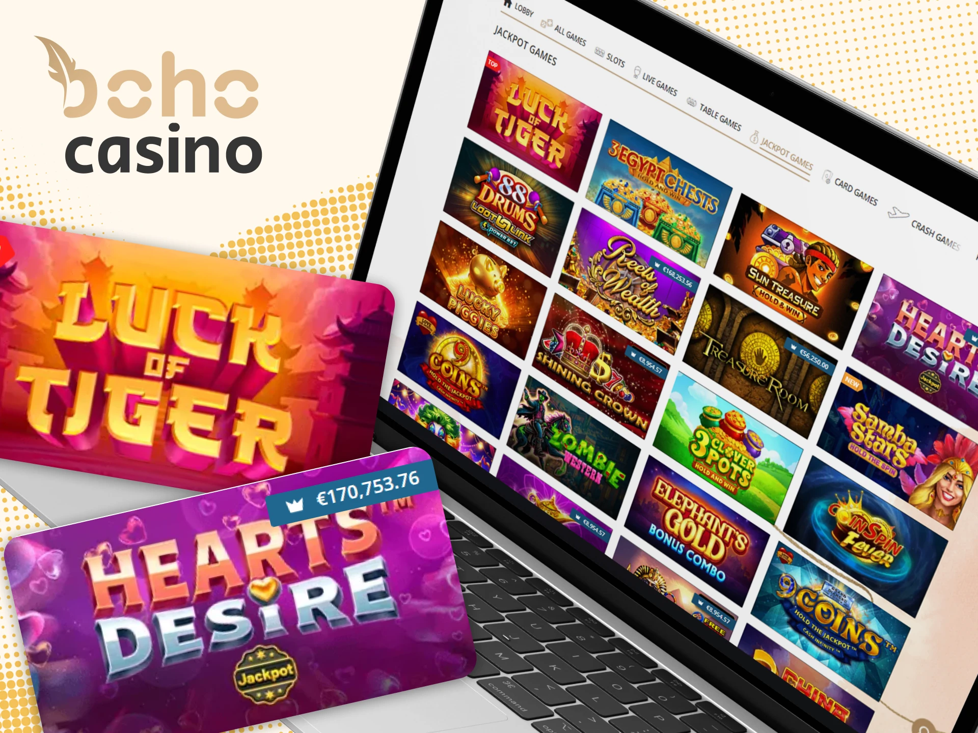 Boho Casino offers the best jackpot games in New Zealand.