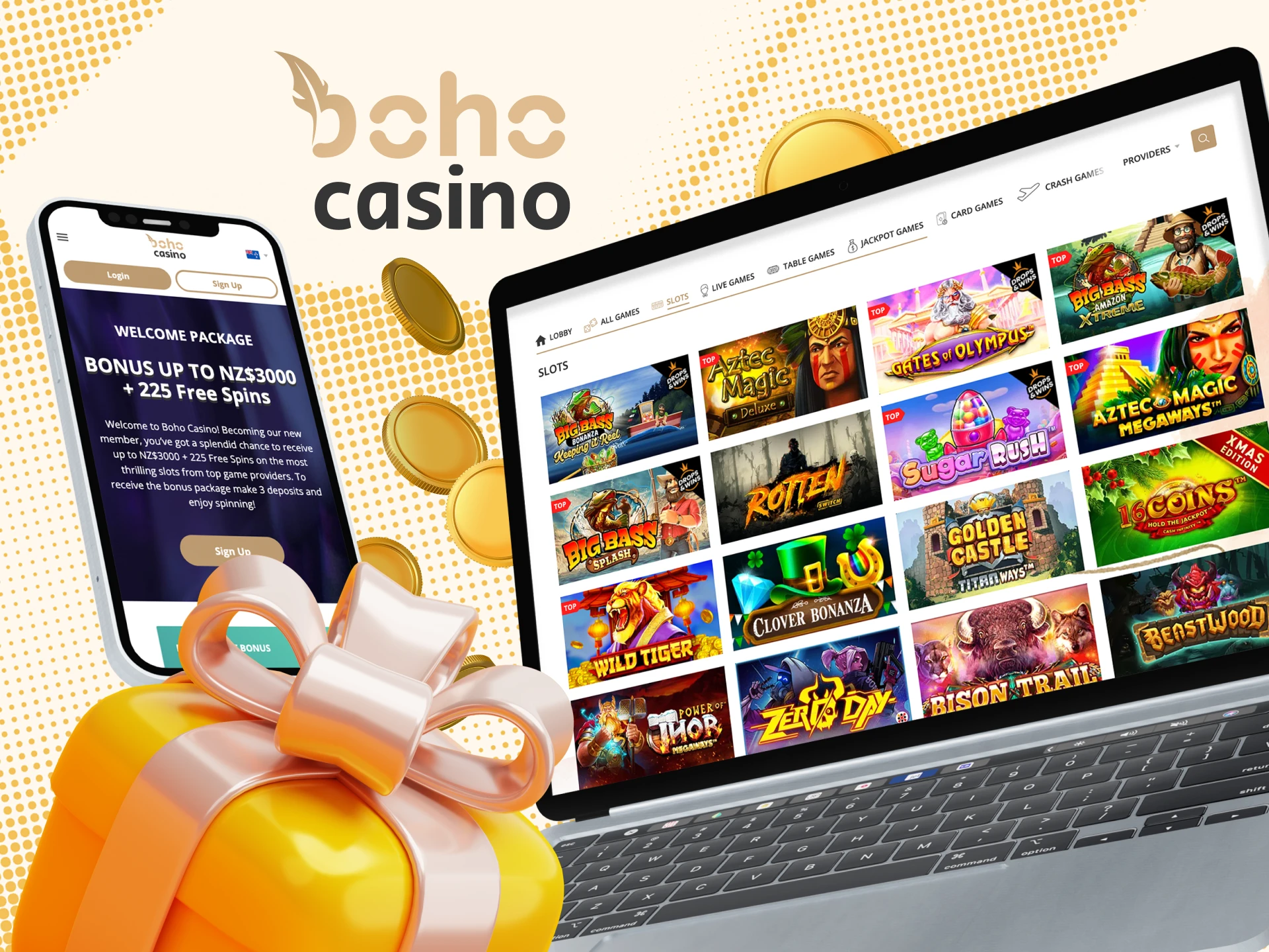 Boho Casino offers generous bonuses for slots.