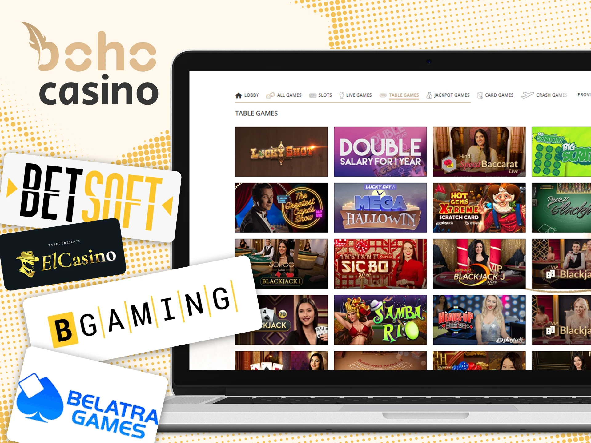 Boho Casino has partnered with the best and reliable table games providers.