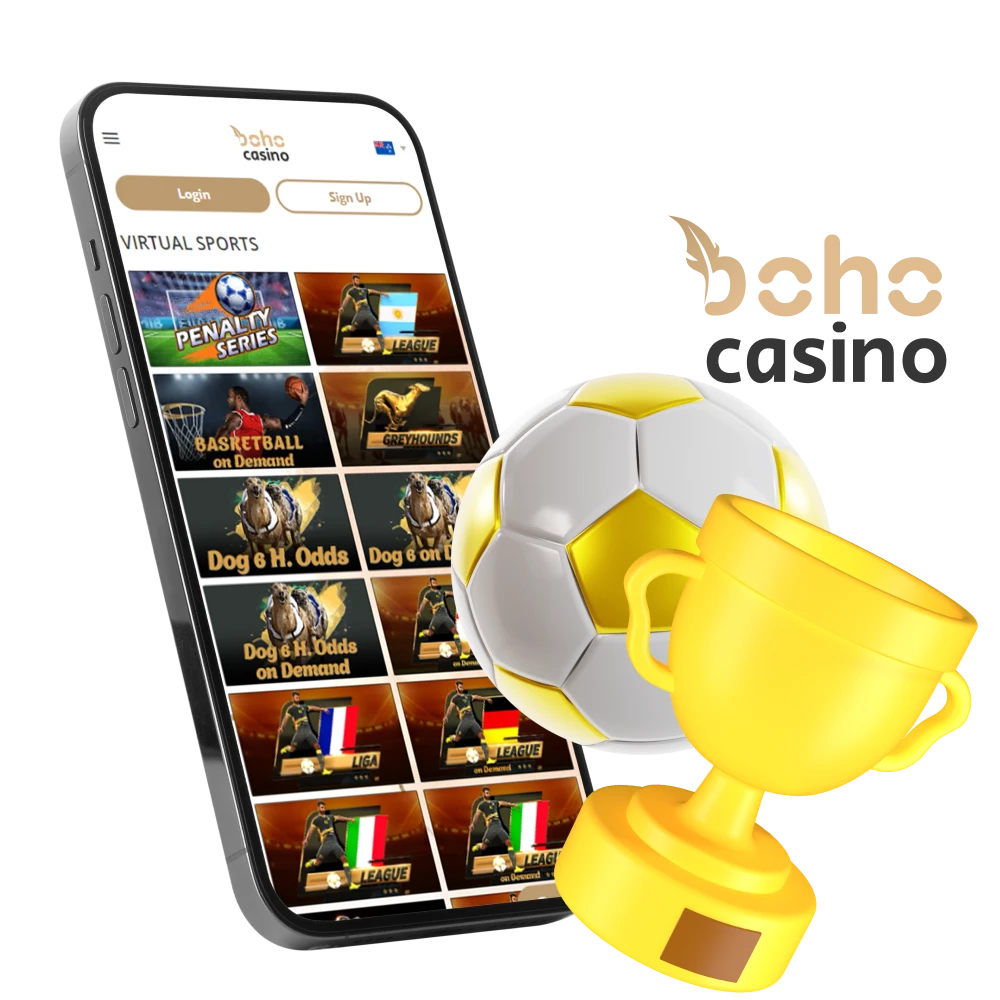 Bett on virtual sports at Boho online casino through the official website or app.