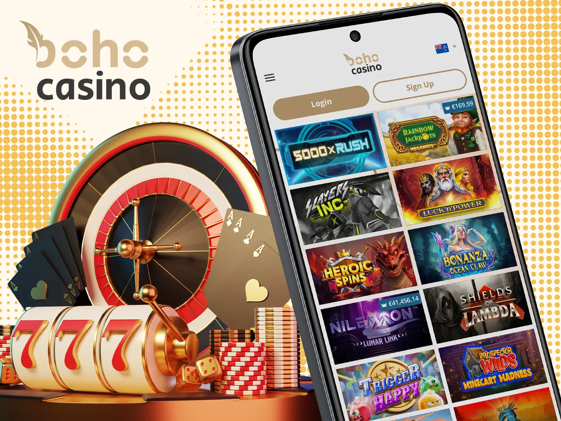 Learn more about the popular games that are available in the Boho Casino app.