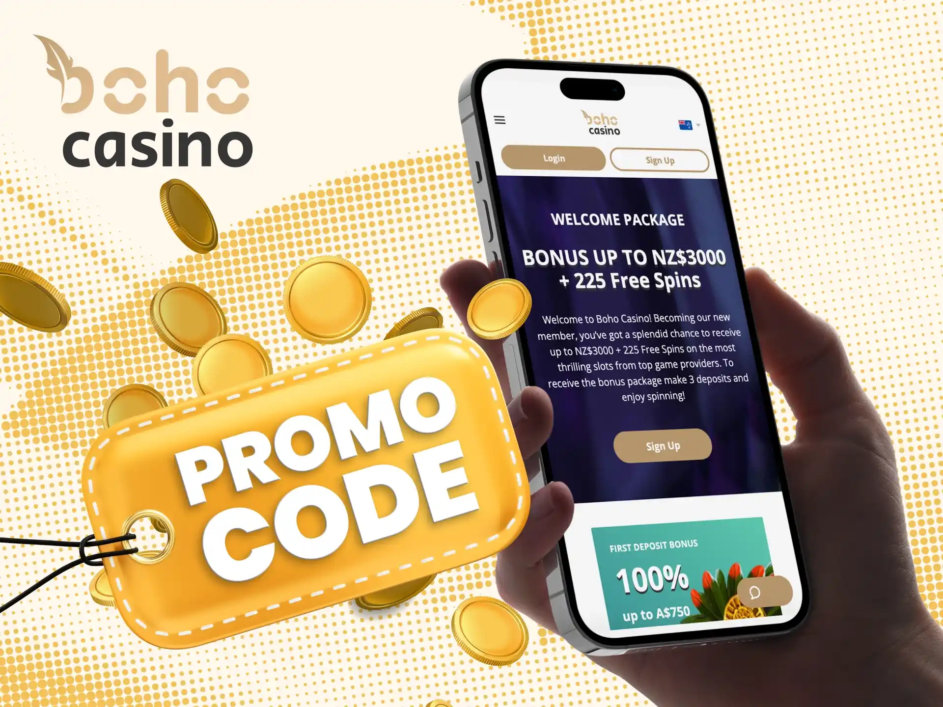 Use Boho Casino bonus code to get additional bonuses.