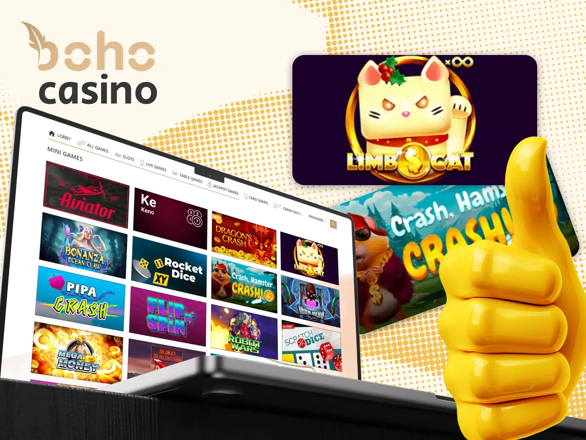 Boho online casino has popular and famous mini-games for New Zealand players.