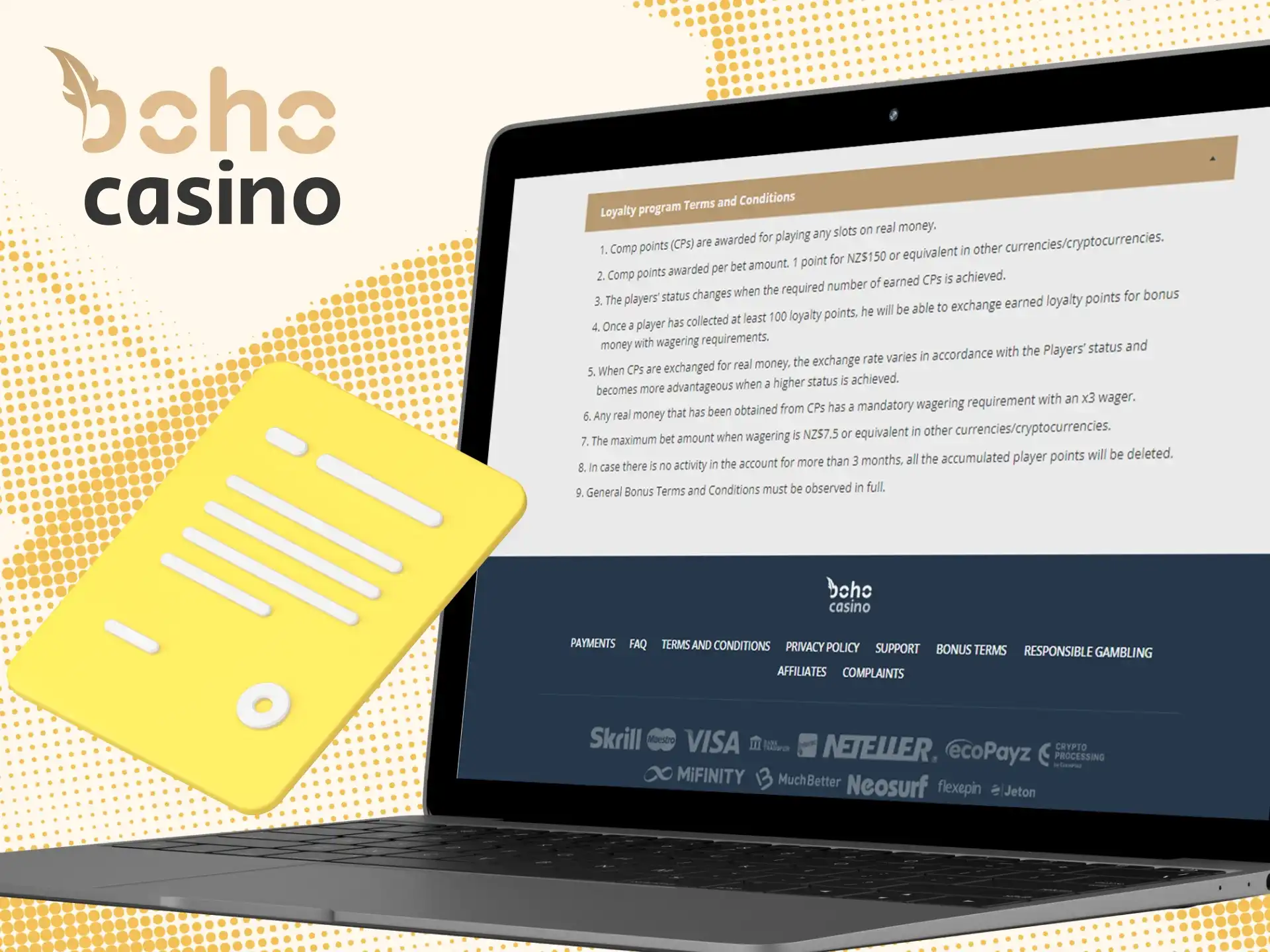 Learn about the conditions for participation in the Boho Casino VIP club.