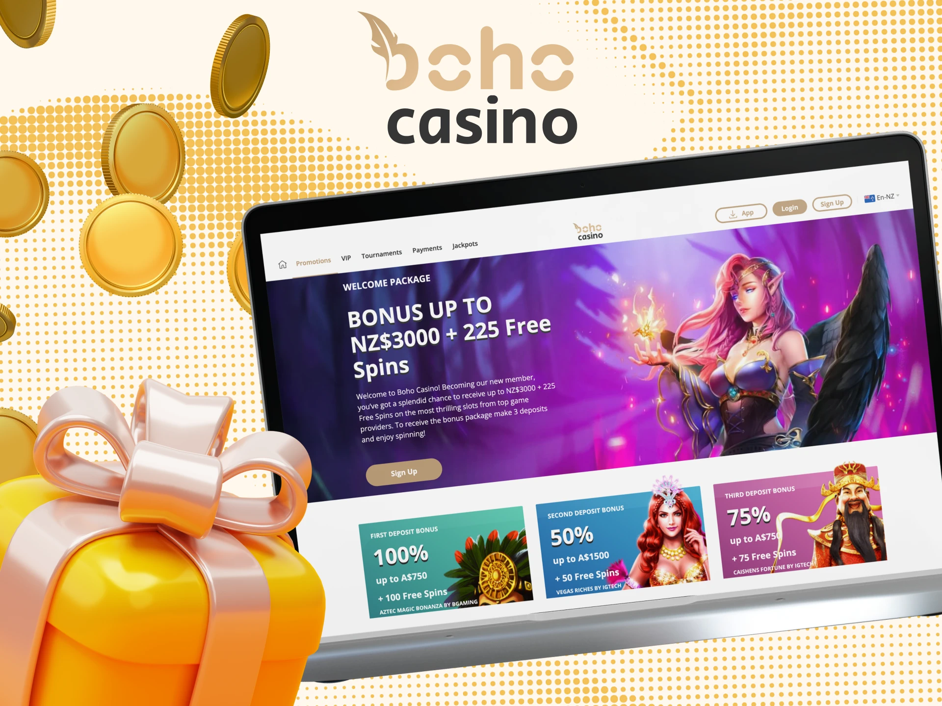 Try to get the No Deposit bonus code at Boho Casino.