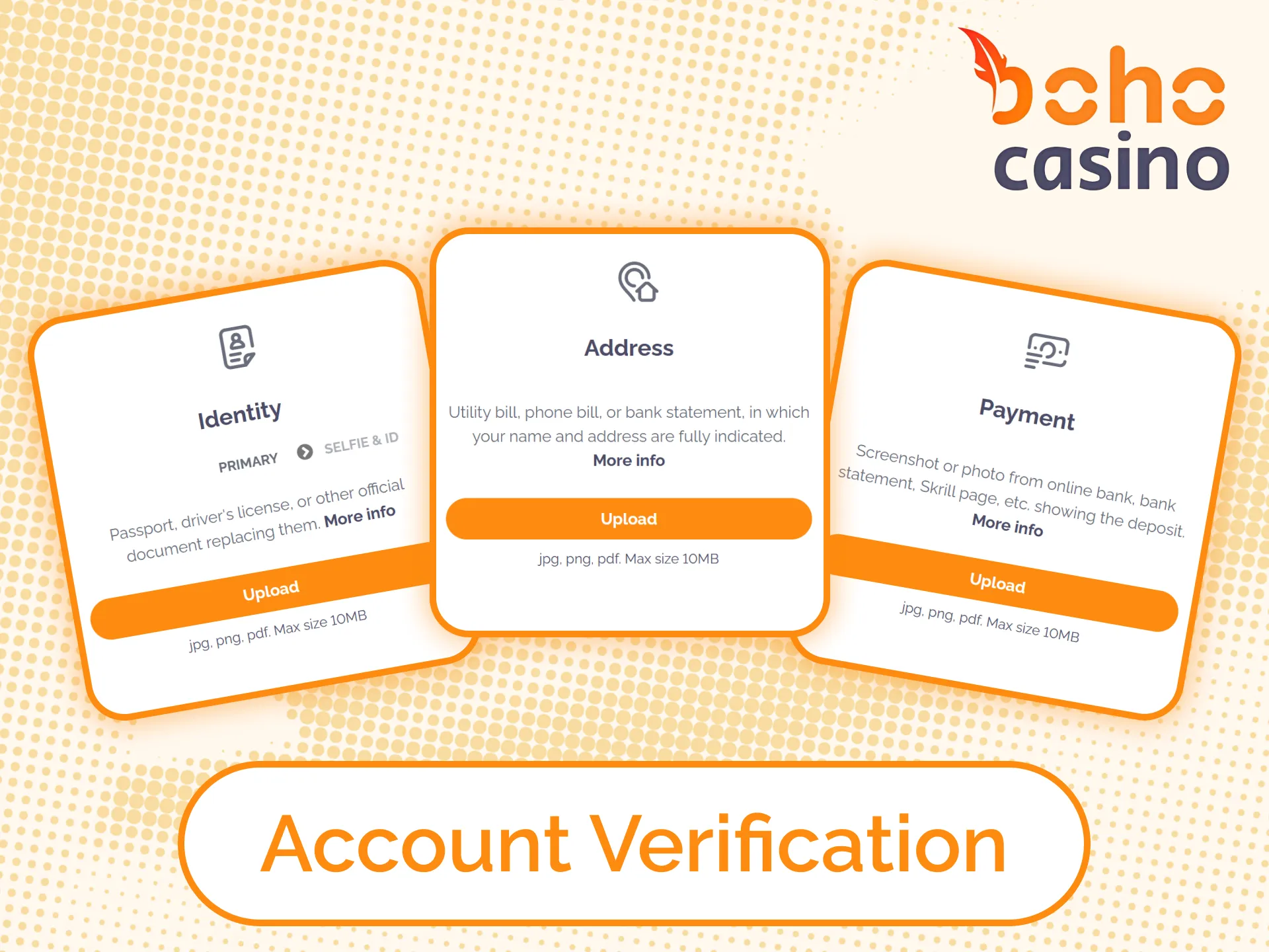 Verify your account on Boho Casino AU to play games securely.