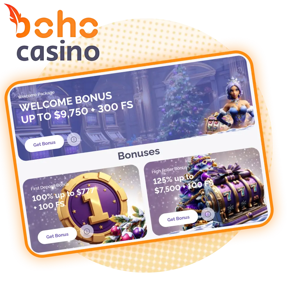 Boho Casino offers deposit, no deposit, and sign up bonuses for Australia players.