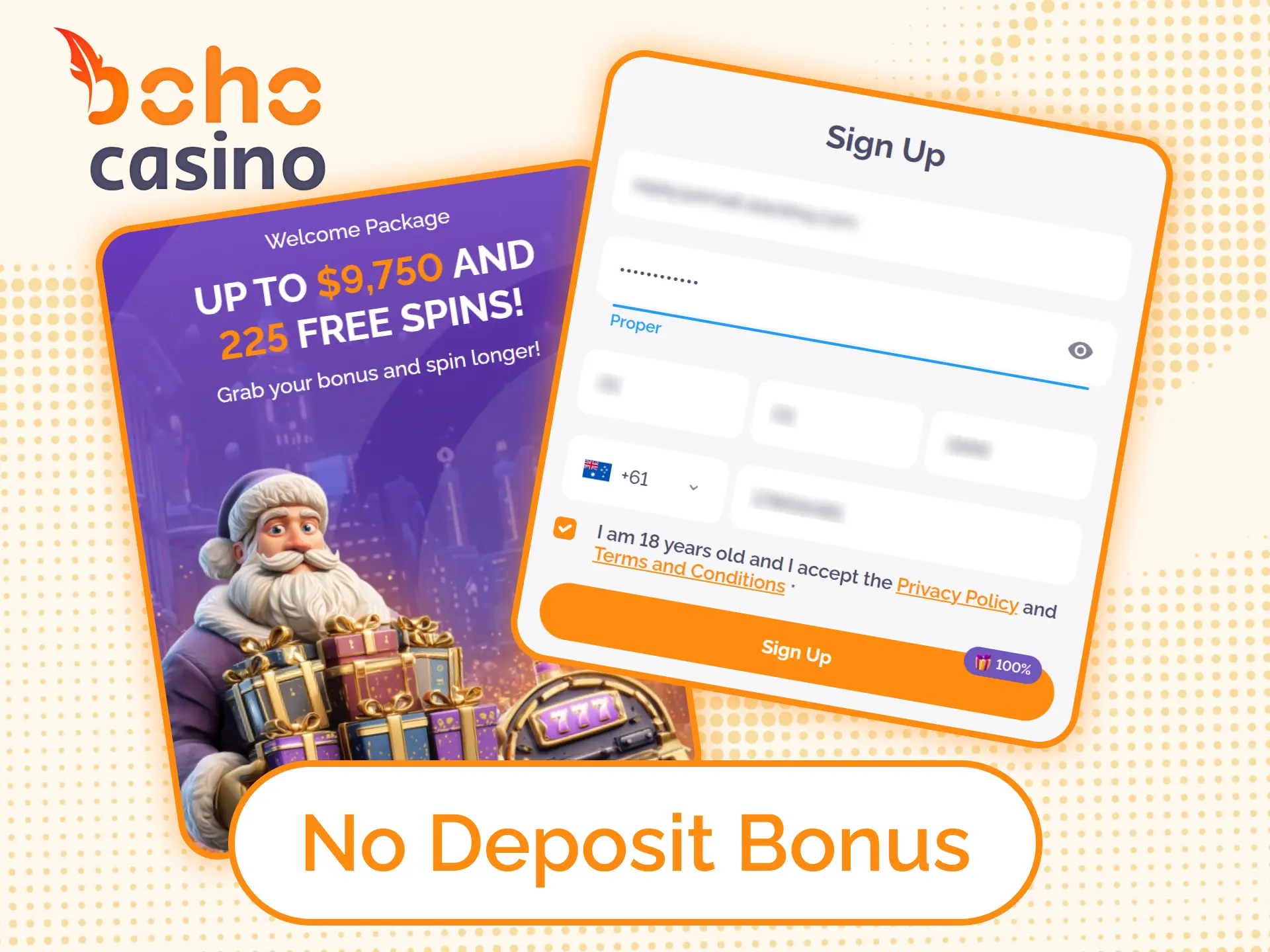 Get Boho Casino no deposit bonus and claim 20 free spins.