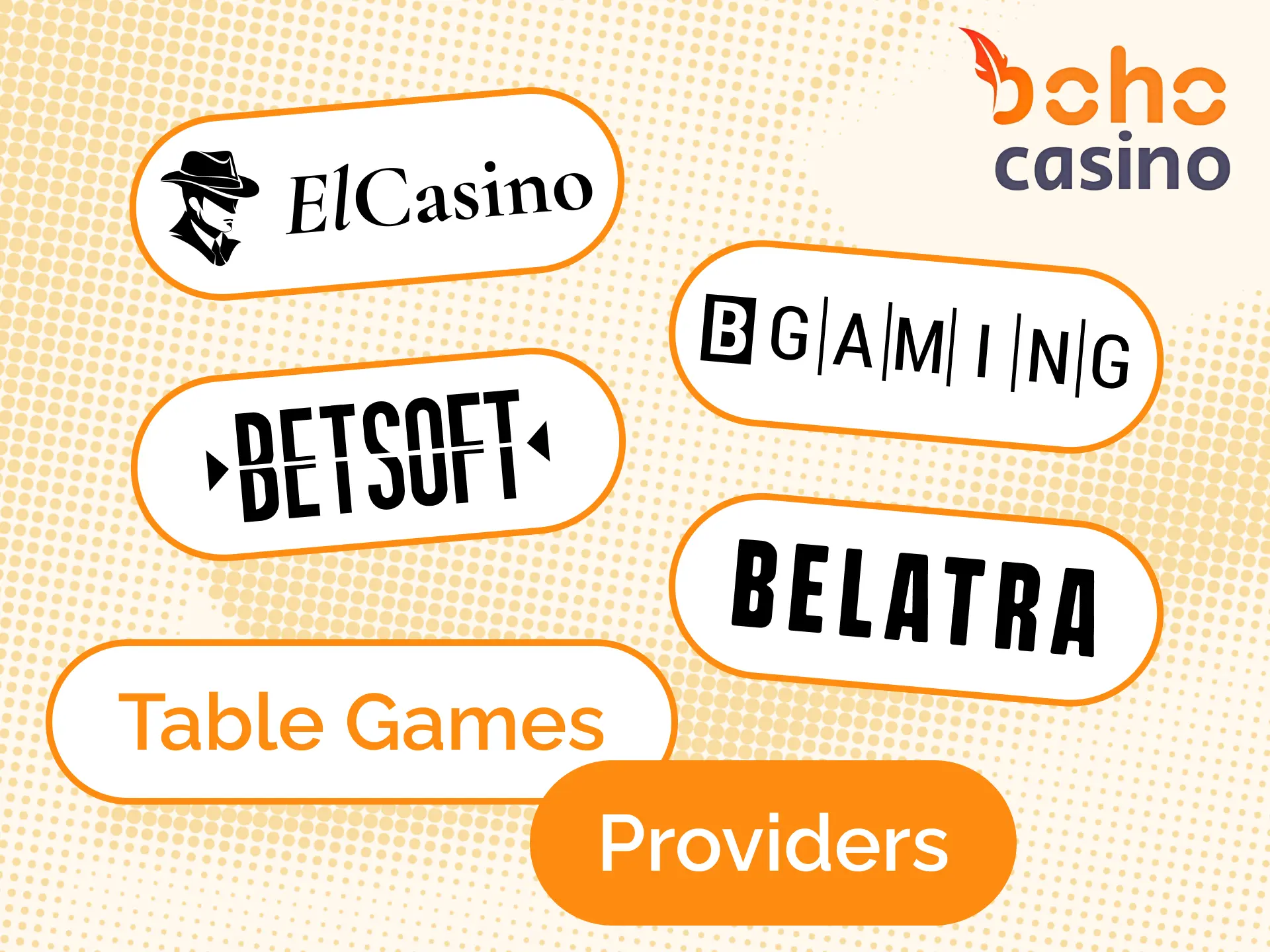 Boho Casino has partnered with the best and reliable table games providers.