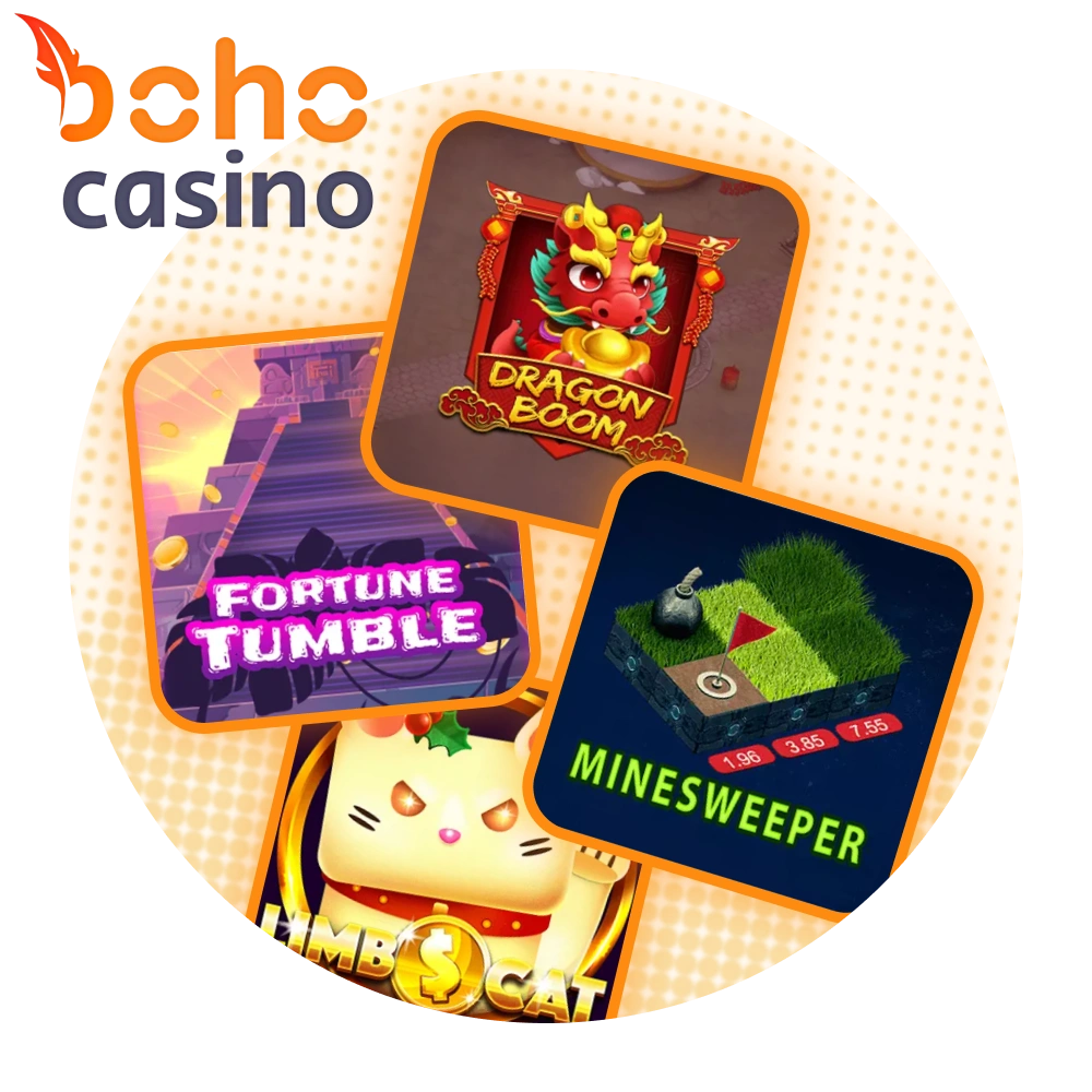 You can play mini-games at Boho Casino and get +225% welcome bonus.