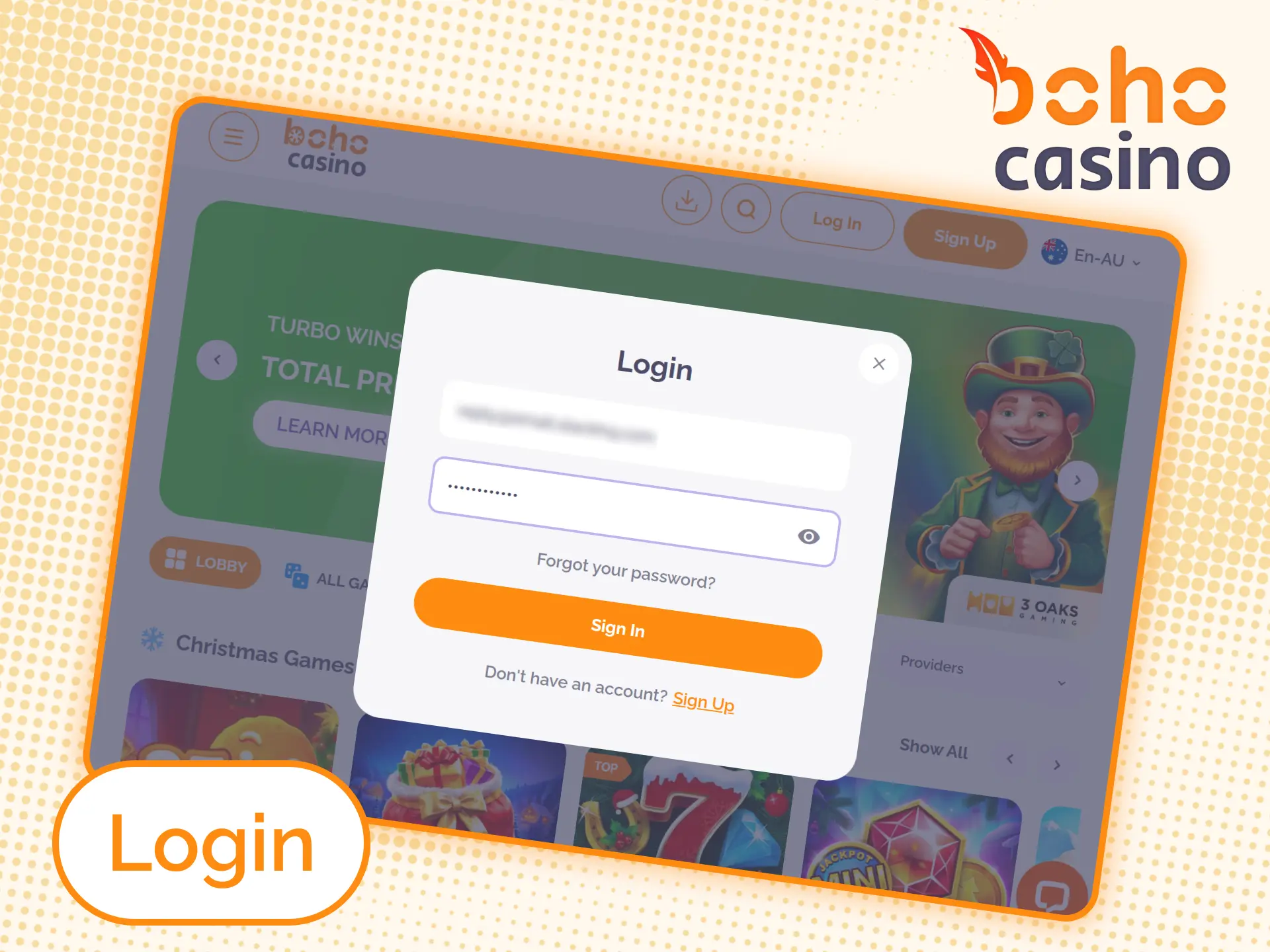 Log in to Boho Casino account and play.