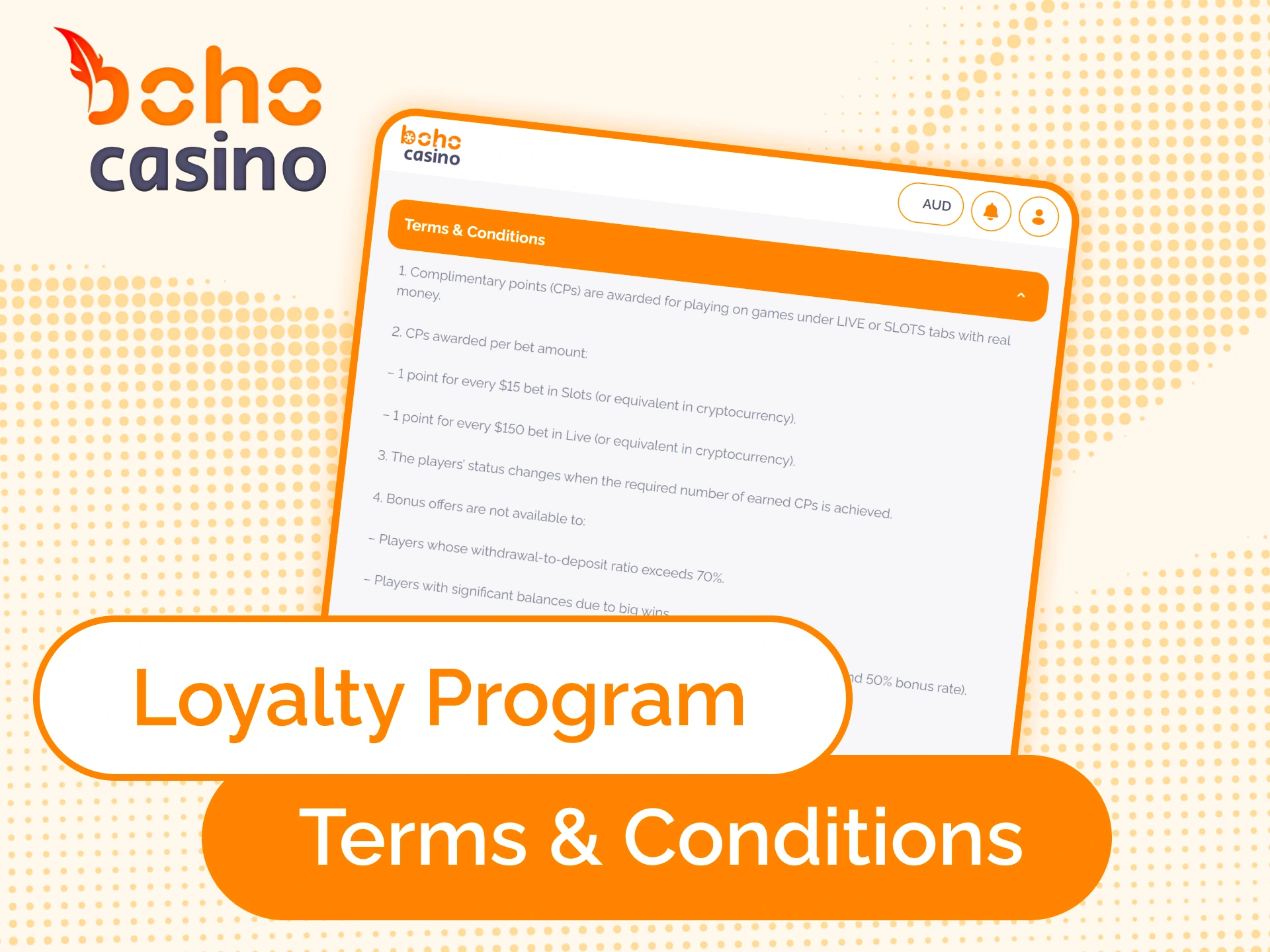 Learn about the conditions for participation in the Boho Casino VIP club.